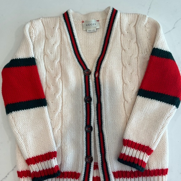 Gucci Girls Cream and Red Sweater